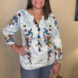 Chico’s embroidered blouse